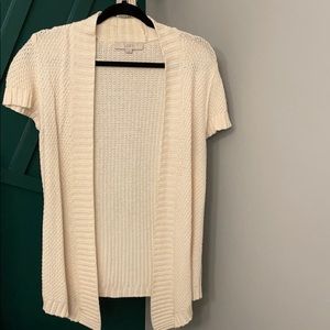 Ann Taylor Loft Cream Open Sweater
